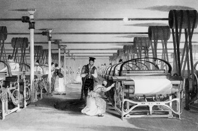 Power Loom Weaving, Engraved by J. Tingle, 1835 by Thomas Allom
